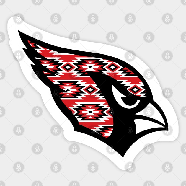 Native Horizontal Pattern Cardinals Sticker by LunaGFXD